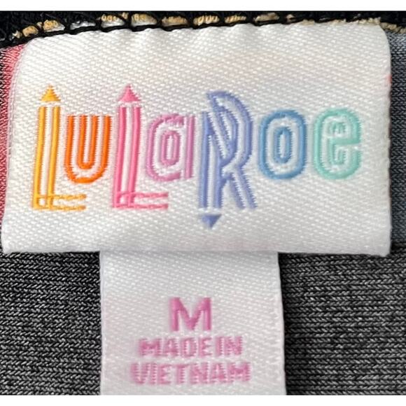 LULAROE SHORT SLV HI-LOW PULL-OVER RND NECK BLOUSE, WOMENS, M-YELL BLUE ORG PURP - Picture 10 of 11